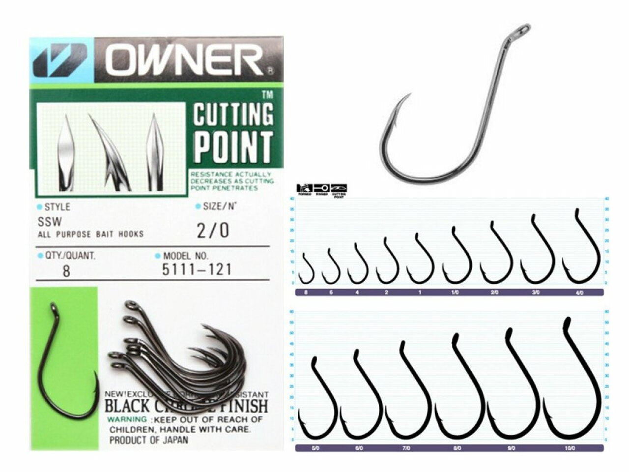 Owner Muskie Octopus/Circle Hook Fishing Hooks Owner 5111 OC SSW Up Eye Circle Hooks - All Purpose Bait Fishing Hooks With Cutting Point Owner Circle Hooks Owner Muskie Octopus/Circle Hook Fishing Hooks Owner 5111 OC SSW Up Eye Circle Hooks - All Purpose Bait Fishing Hooks With Cutting Point Owner Circle Hooks