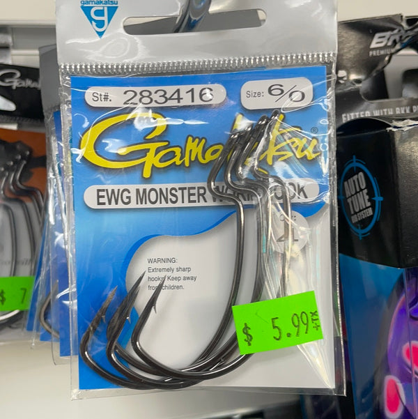 Gamakatsu EWG Monster Worm Hook - Reel Deal Tackle