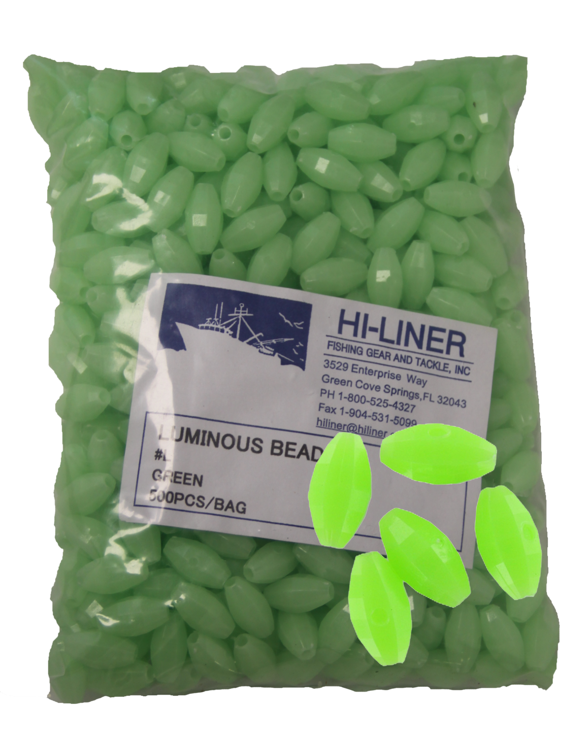 Hi-Liner Luminous Oval Glow Beads 100pk