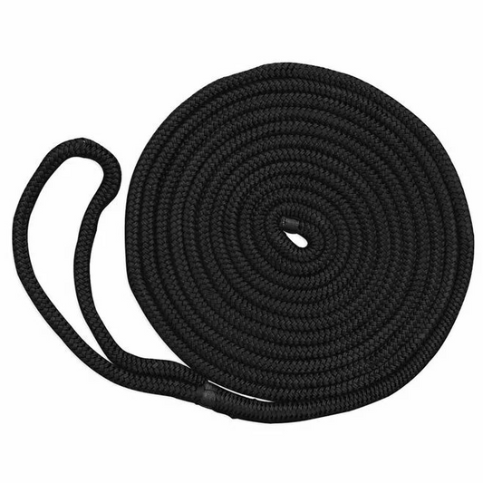 RD Customs Premium Nylon Double Braid Dock Line 15' x 1/2" Black