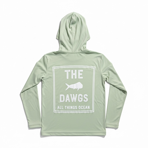 The Dawgs Kids Olive Hooded Long Sleeve