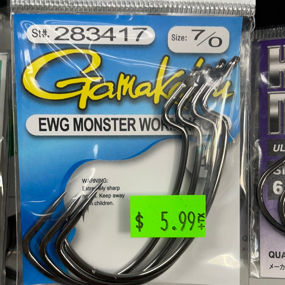 Gamakatsu EWG Monster Worm Hook - 5/0
