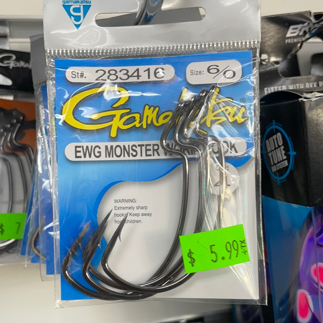 ewg fishing hooks Gamakatsu EWG Monster Worm Hook – Reel Deal Bait And Tackle